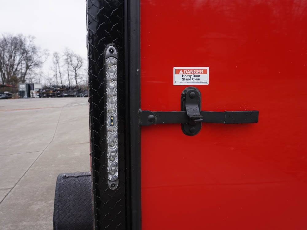 7x12 Enclosed Trailer Red V-Nose Blackout Package 3,500lb Axle Storage - Image 7