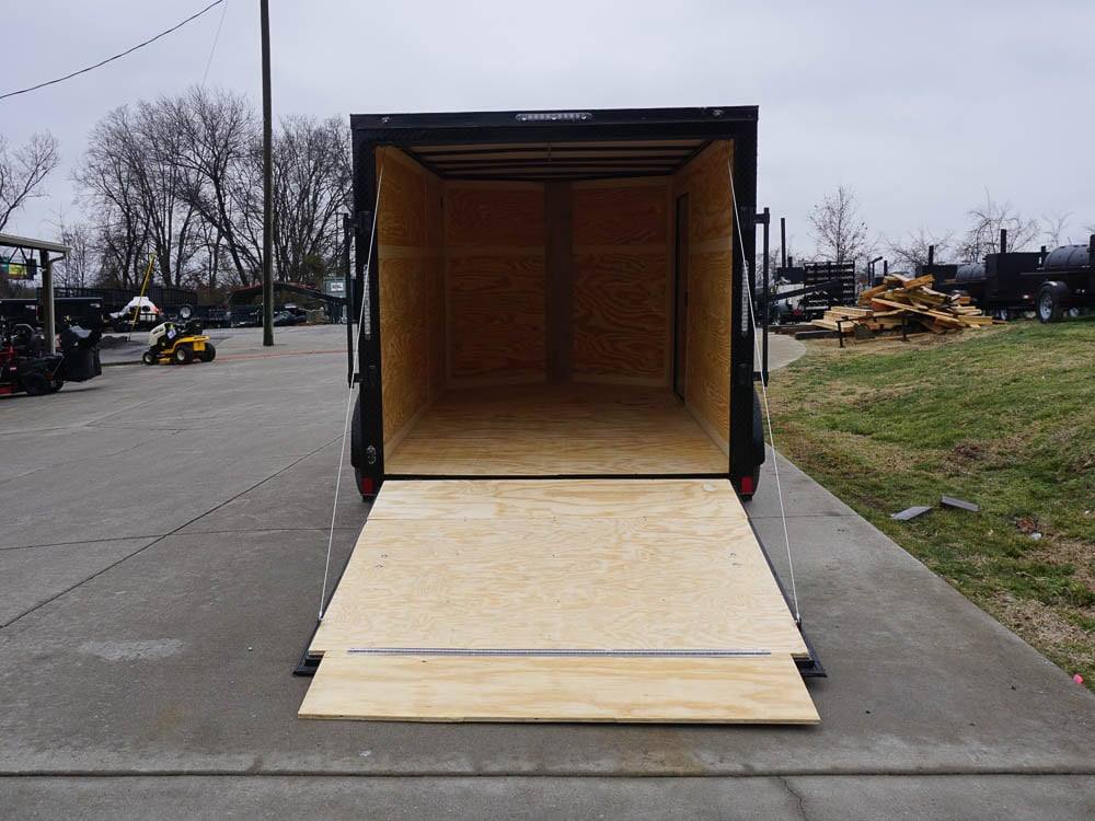 7x12 Enclosed Trailer Red V-Nose Blackout Package 3,500lb Axle Storage - Image 10