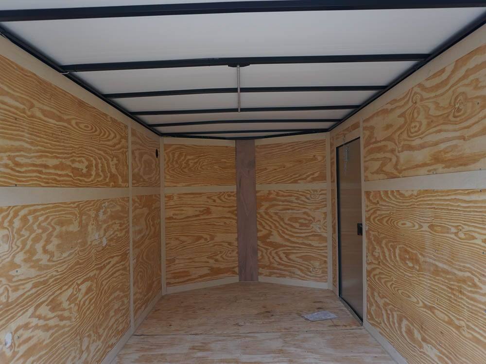 7x12 Enclosed Trailer Red V-Nose Blackout Package 3,500lb Axle Storage - Image 11