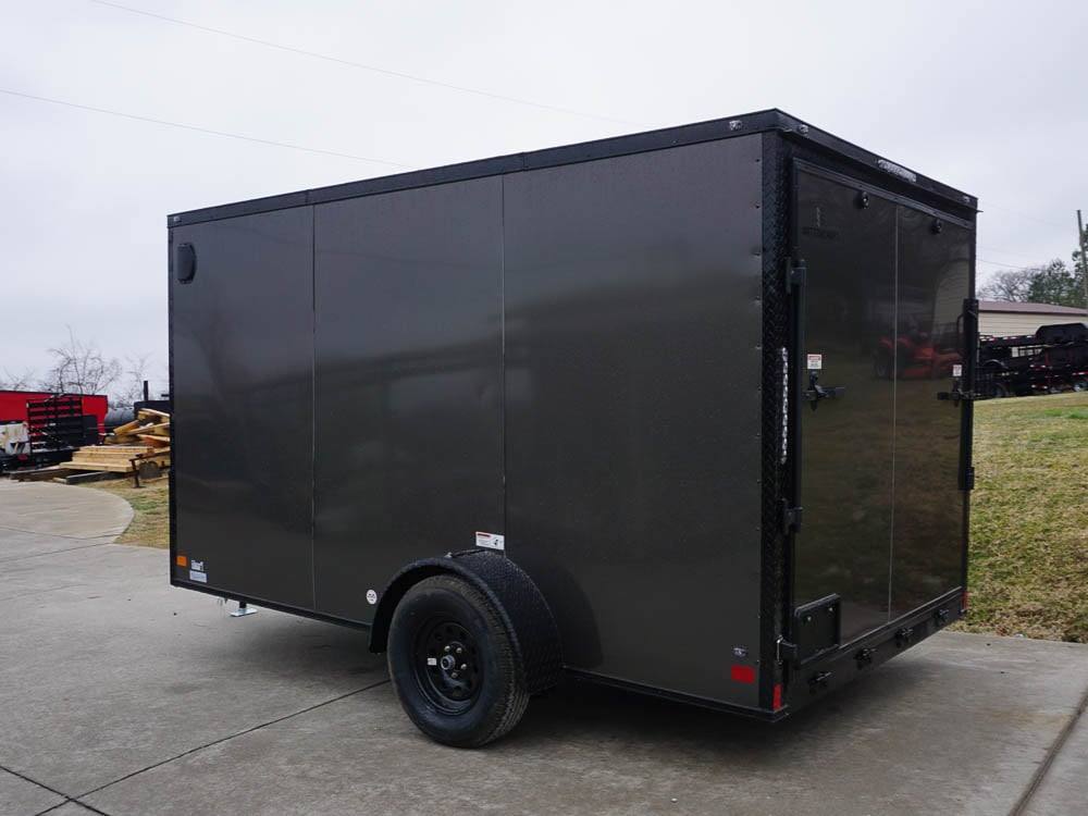 7x12 Enclosed Trailer Charcoal V-Nose Blackout Package 3,500lb Axle Storage - Image 4