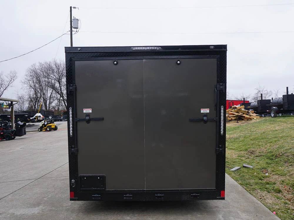 7x12 Enclosed Trailer Charcoal V-Nose Blackout Package 3,500lb Axle Storage - Image 5