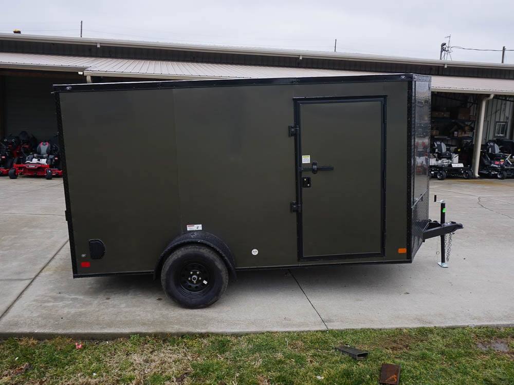 7x12 Enclosed Trailer Charcoal V-Nose Blackout Package 3,500lb Axle Storage - Image 7