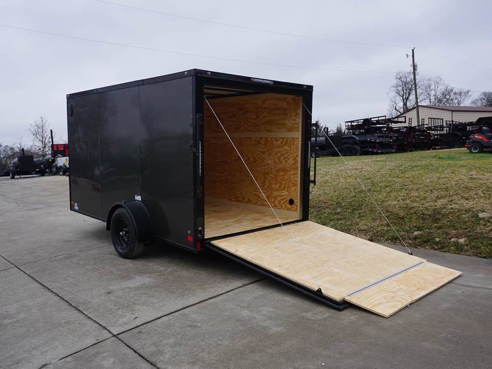 7x12 Enclosed Trailer Charcoal V-Nose Blackout Package 3,500lb Axle Storage - Image 8