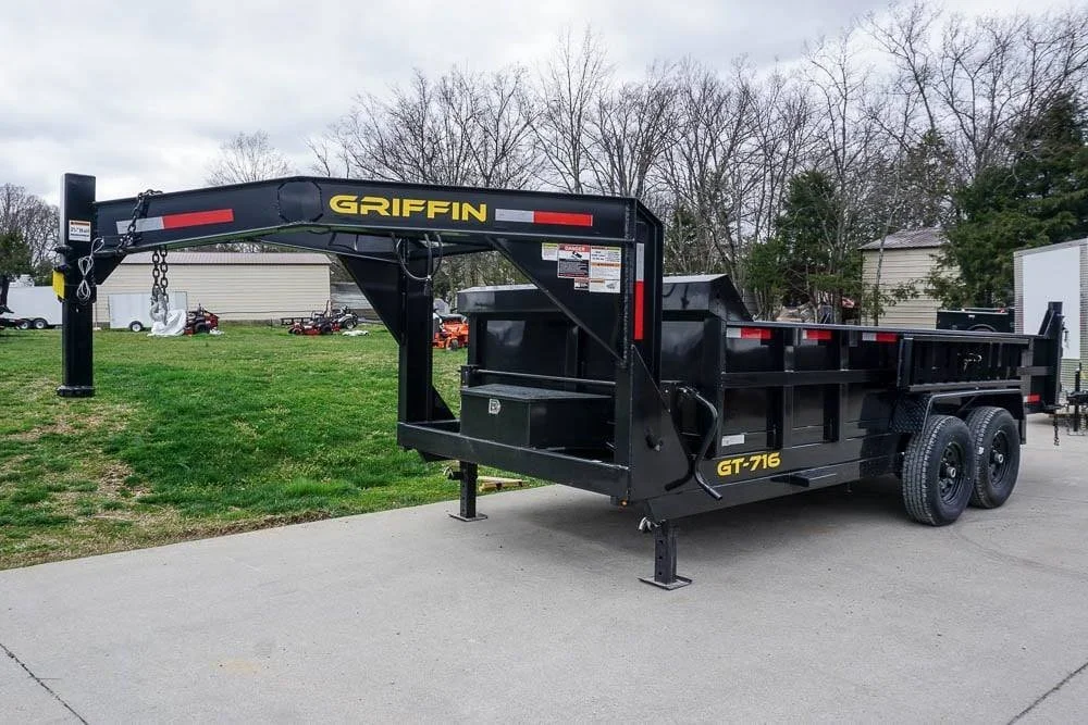 Hydraulic 7’x16′ 2ft Side Gooseneck Dump Trailer (2) 7K Axles