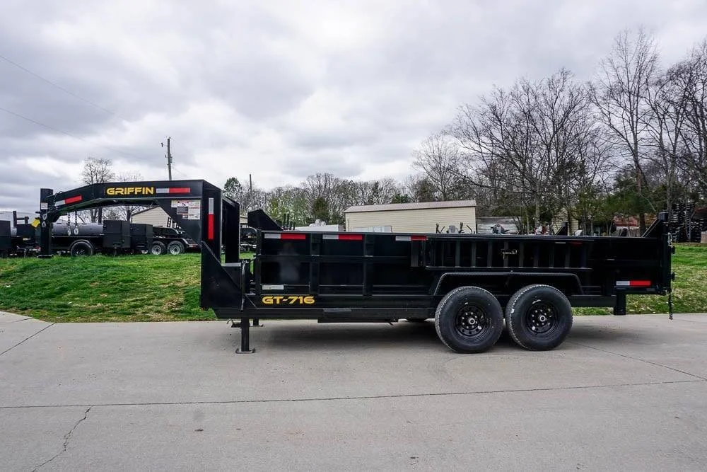 Hydraulic 7’x16′ 2ft Side Gooseneck Dump Trailer (2) 7K Axles - Image 5