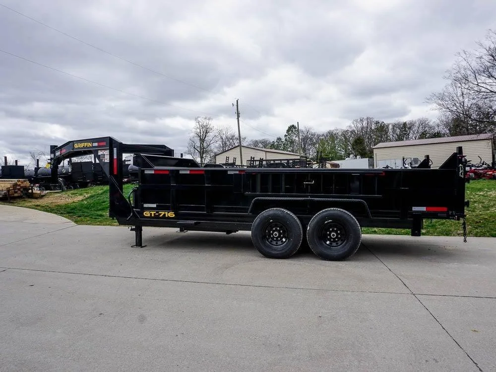 Hydraulic 7’x16′ 2ft Side Gooseneck Dump Trailer (2) 7K Axles - Image 6