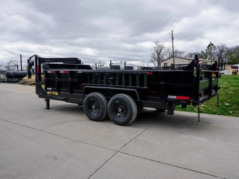 Hydraulic 7’x16′ 2ft Side Gooseneck Dump Trailer (2) 7K Axles - Image 7