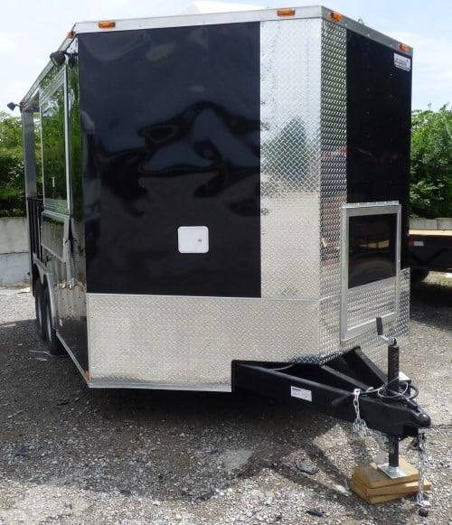 8.5' x 14' Black Concession BBQ Food Event Catering Trailer - Image 9