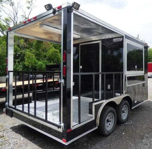 8.5' x 14' Black Concession BBQ Food Event Catering Trailer - Image 6
