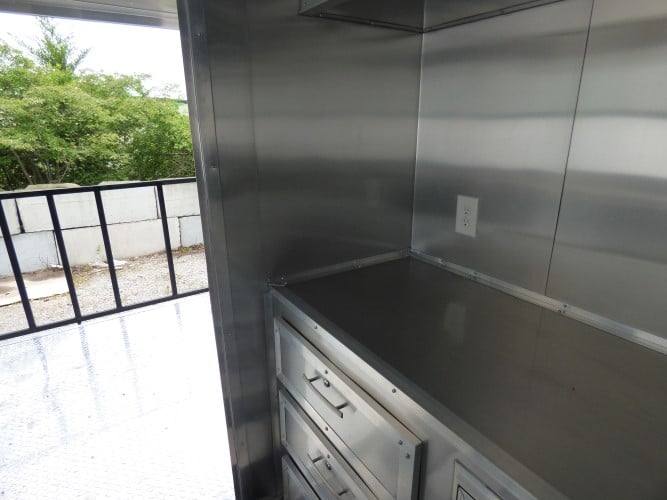 8.5' x 14' Black Concession BBQ Food Event Catering Trailer - Image 10
