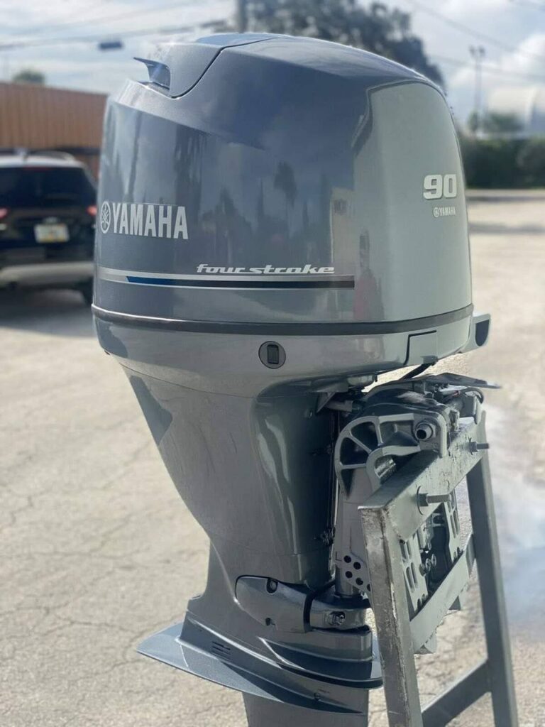 2020 Yamaha 90 HP 4-Stroke Outboard Motor | 25-Inch Shaft with Power Trim & Tilt, Controls & Prop Included