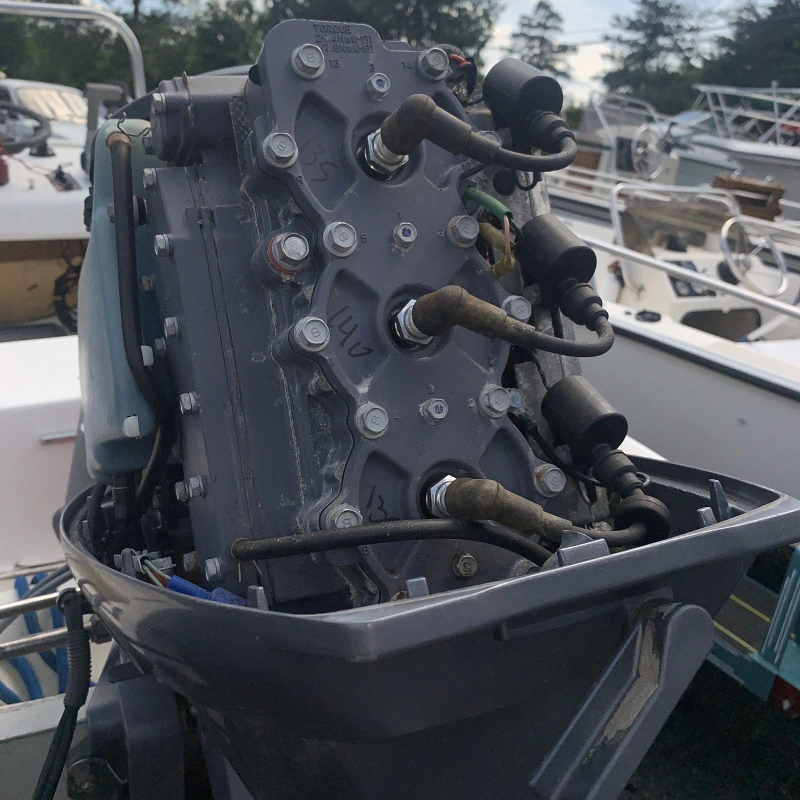 2007 Yamaha 90HP 2-Stroke 3 Cylinder Outboard Motor Power Trim Tilt Auto Oil Injection - Image 7