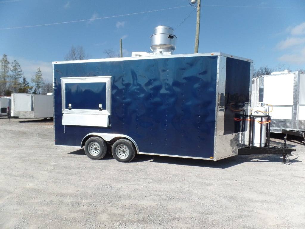 8.5' x 16' Concession Food Indigo Blue Trailer With Appliances - Image 15